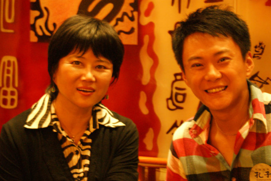 后台与胡玫导演合影