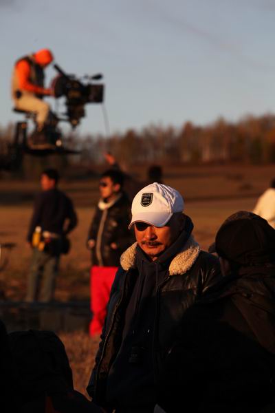 导演王全安在电影《白鹿原》拍摄现场