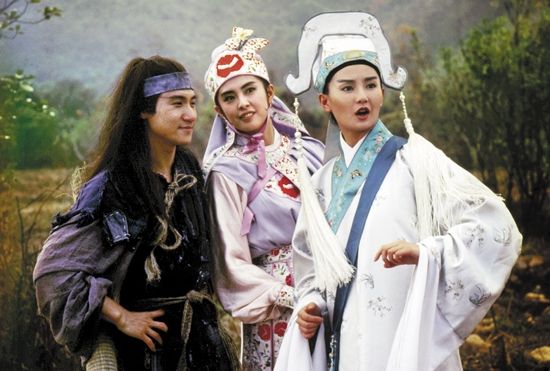 《东成西就》剧照：(左起)张学友、王祖贤、张曼玉