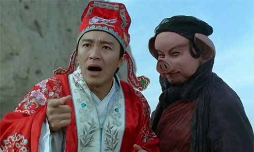 《大话西游》中的周星驰和猪八戒。