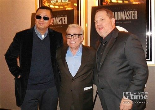 王家卫、斯科塞斯、哈维·韦恩斯坦（左起）欢聚《一代宗师》北美首映