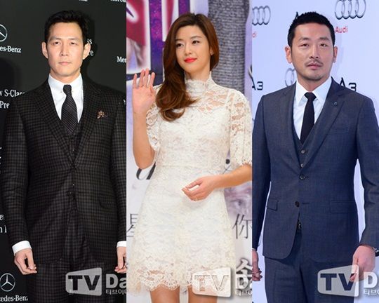 从左至右，李政宰、全智贤、河正宇