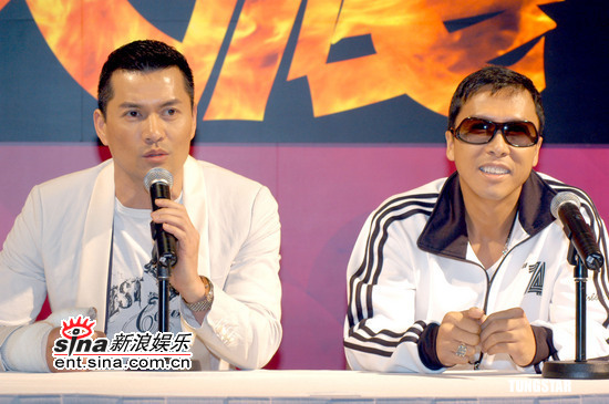 图文:《导火线》香港宣传--吕良伟和甄子丹