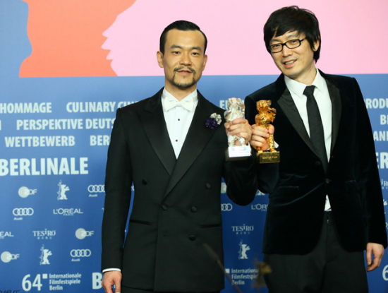 刁亦男（右）与廖凡（左）柏林斩奖