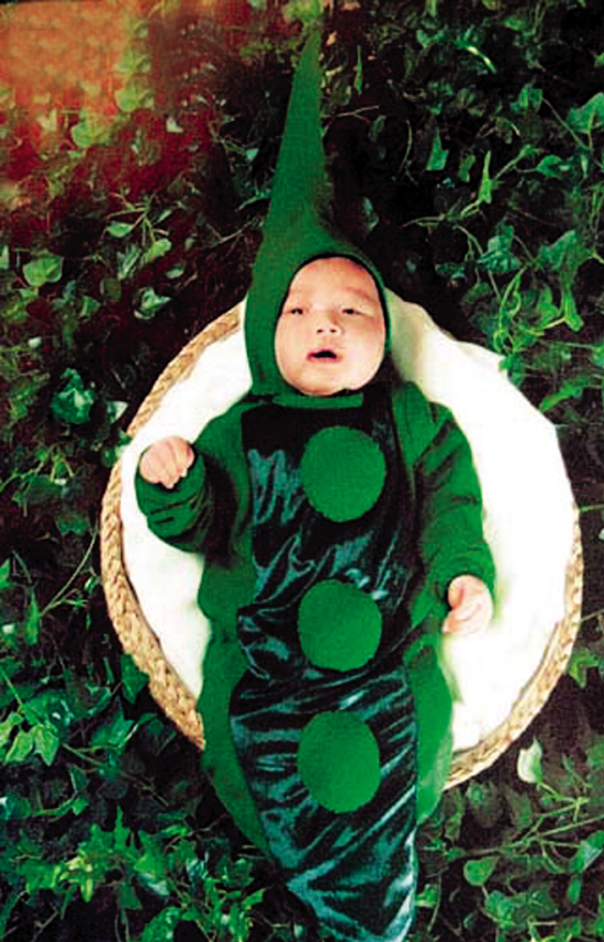 李晞儿穿上绿色衫扮青豆