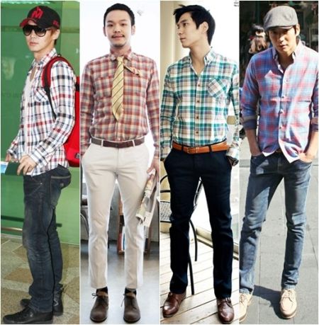 Junjin格纹衬衫秀时尚范儿