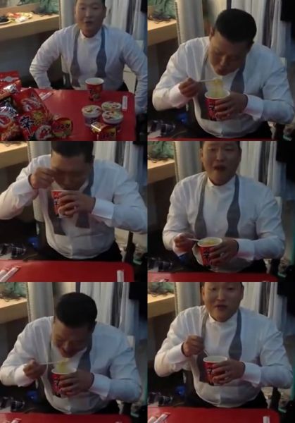 韩歌手Psy自拍广告自荐代言辛拉面