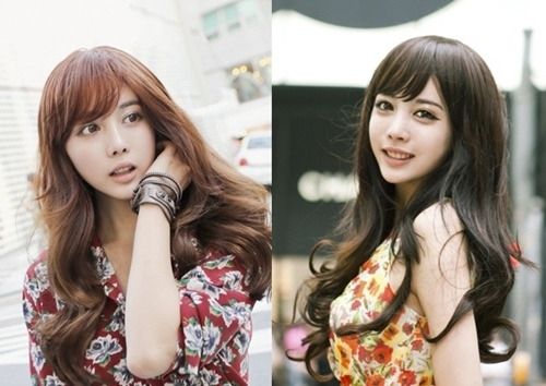 长卷发搭配自然刘海