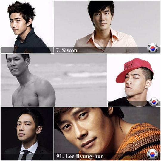 SuperJunior成员崔始源、2PM玉泽演等韩国男艺人上榜