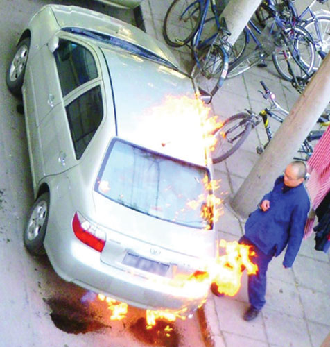 窦唯纵火烧车