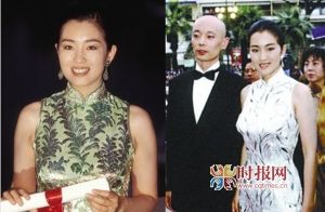 1994年，巩俐身着翠绿色丝缎旗袍亮相戛纳