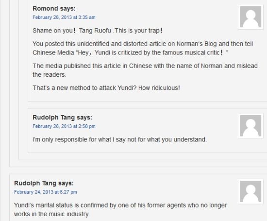 鲁道夫-唐称自己从李云迪的一个前经纪人口中，确认了李云迪的婚姻状况