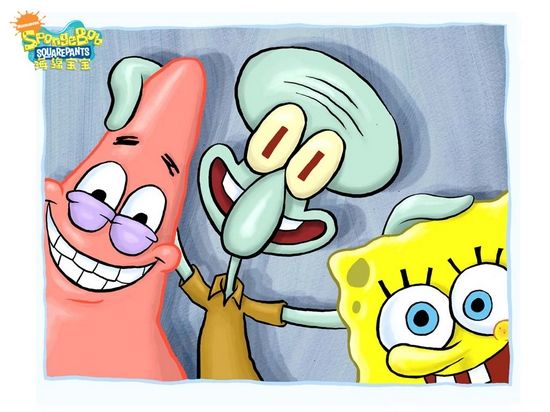 李易曾为动画片《海绵宝宝》中的章鱼哥（中）配过音。