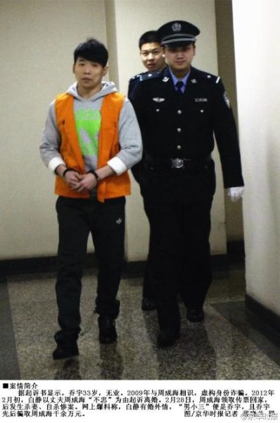 乔宇涉骗白静老公案再开庭