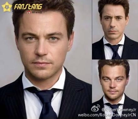 小罗伯特-唐尼发布和莱昂纳多的混合照