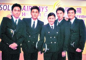 0年前出演《冲上云霄》时的吴卓羲、黄宗泽、叶璇、陈键锋和马国明