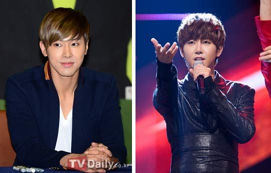 东方神起成员瑜卤允浩（左）和帝国之子成员光熙