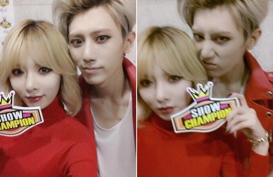 泫雅张贤胜晒亲密自拍照