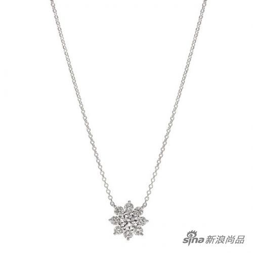 Mini Sunflower Collection 钻石链坠，钻石总重0.82克拉，铂金底座