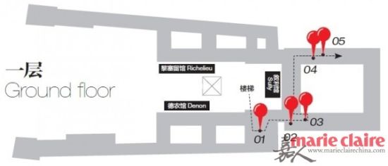 卢浮宫第一层路线图黄金耳环