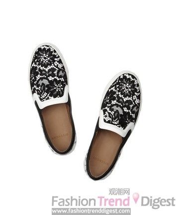 GIVENCHY蕾丝覆面皮质运动鞋，$1,135