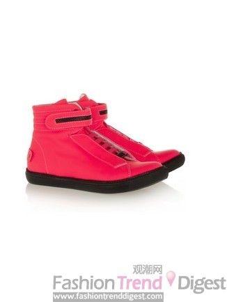 KARL LAGERFELD皮质高帮坡跟运动鞋，$429.83