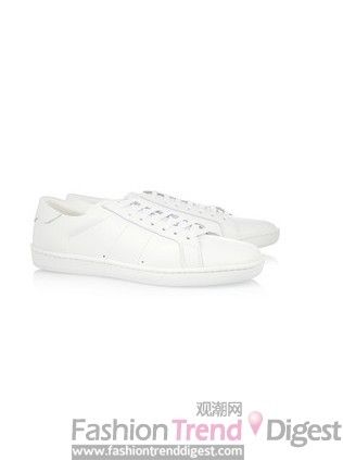 SAINT LAURENT皮质运动鞋，$652