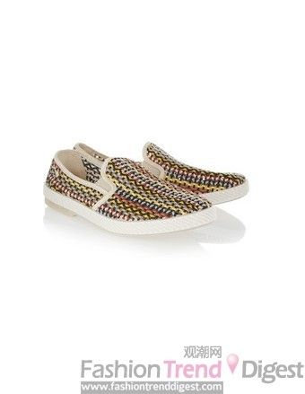 RIVIERAS编织皮质无带浅口鞋$133.09