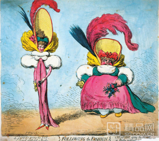 1796年时尚讽刺画《追随时尚潮流》(Following the Fashion)
