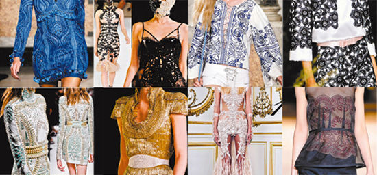 高级定制展上的刺绣元素