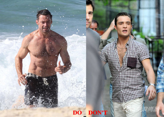 左：澳洲男星休-杰克曼；右：英国男星艾德-维斯特维克