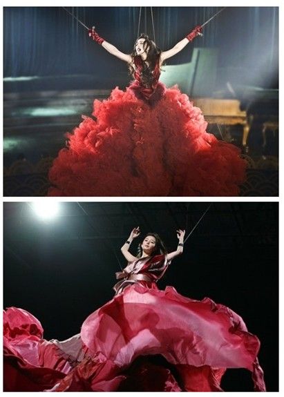 红裙吊钢丝造型