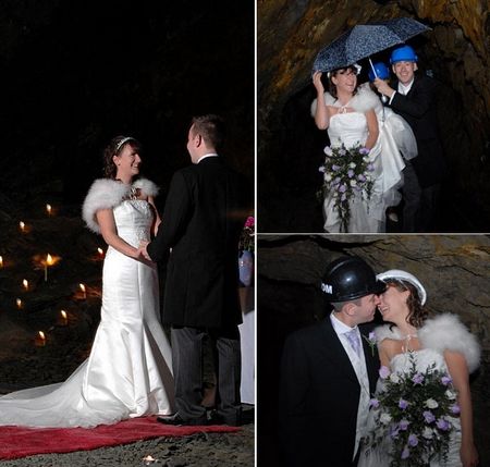 英国一对情侣在地下152米深矿井举行婚礼