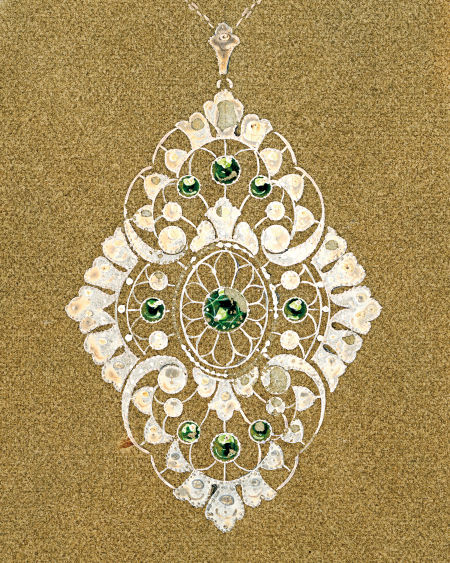 古董吊坠的草图