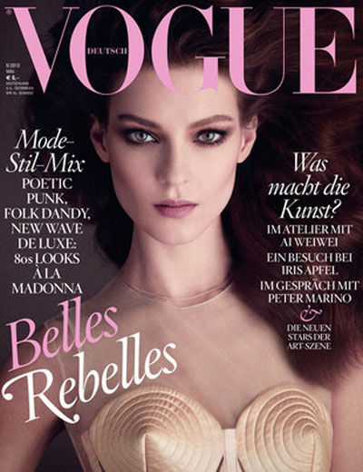 超模 凯蒂·妮舍 穿Jean Paul Gaultier 登《vogue》封面