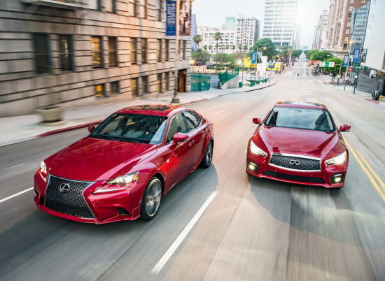 对比测试2014款英菲尼迪Q50S和雷克萨斯IS350 F Sport