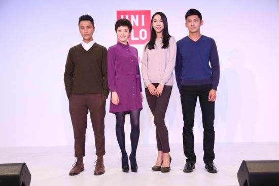 优衣库品牌形象大使(从左到右)：陈坤、孙俪、侯宏澜、董荷斌