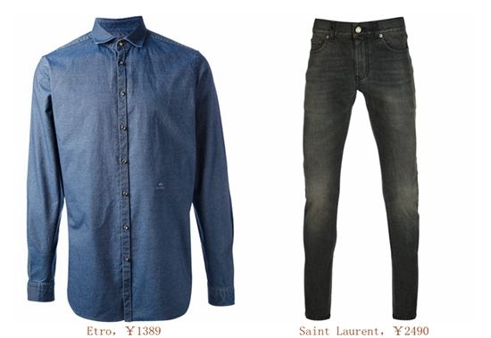 牛仔衬衣+牛仔裤
