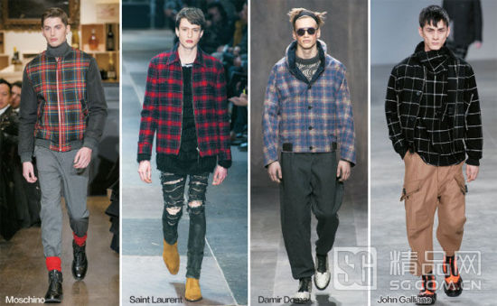 T台上的格纹夹克