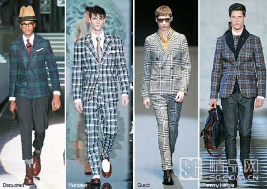 T台上的格纹西装