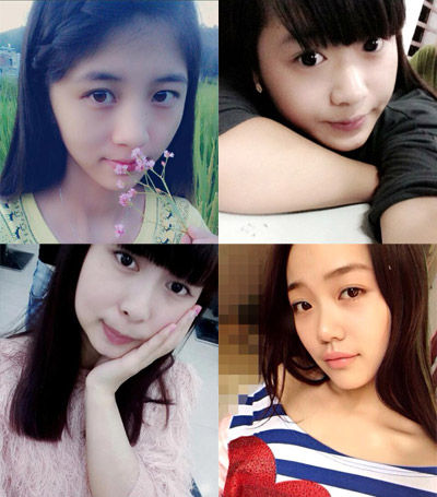 微博“素颜大赛”网友晒出的素颜美照