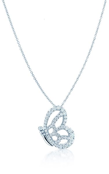 BUTTERFLY系列18K白金钻石项链