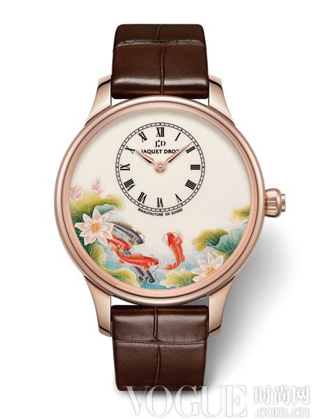 雅克德罗微绘锦鲤时分小针盘腕表Petite Heure Minute The Carps J005013203