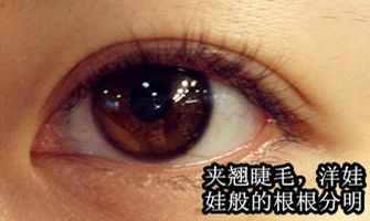 Step2.夹翘睫毛，让睫毛呈现扇形弧度且根根分明