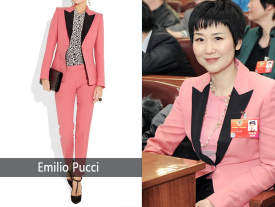 李小琳穿Emilio Pucci粉色套装李小琳穿Gucci度假系列粉色套装
