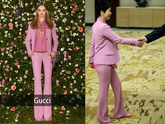 李小琳穿Gucci度假系列粉色套装