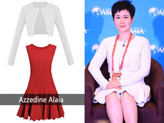 李小琳穿Azzedine Alaia白色套装