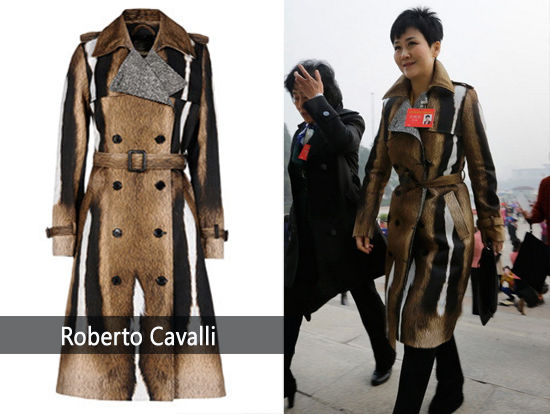 李小琳穿Roberto Cavalli大衣
