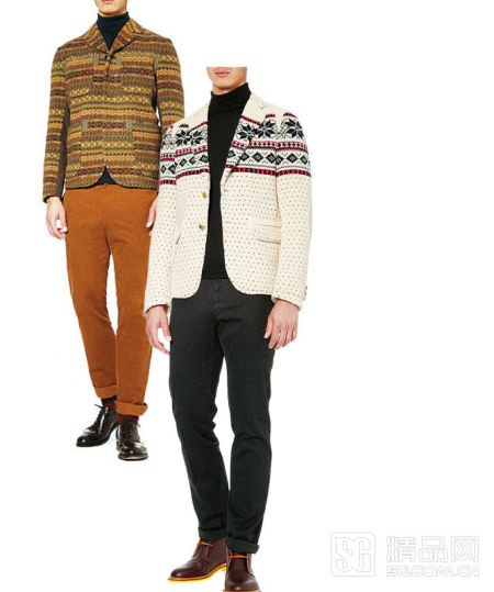 费尔岛纹西装外套是冬季潮人们追捧的发烧时尚