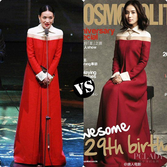 　　舒淇(11月23日) VS 刘诗诗(12月港版《Cosmo》)